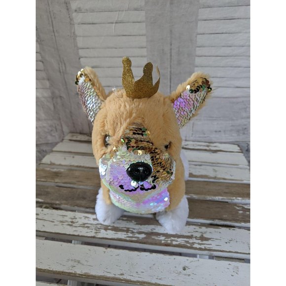 Justice reverse sequin dog plush stuffed toy